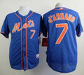 Custom Fan-Made Travis D'Arnaud New York Mets #7 Blue Baseball Jersey