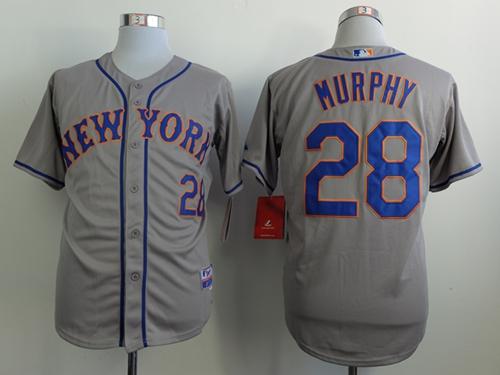 Custom Fan-Made Daniel Murphy New York Mets #28 Grey Baseball Jersey