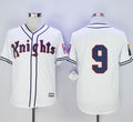 Custom Fan-Made York Knights Natural Roy Hobbs Movie Style #9 White Baseball Jersey