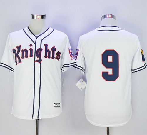 Custom Fan-Made York Knights Natural Roy Hobbs Movie Style #9 White Baseball Jersey