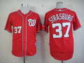 Custom Fan-Made Stephen Strasburg Washington Nationals #37 Red Baseball Jersey