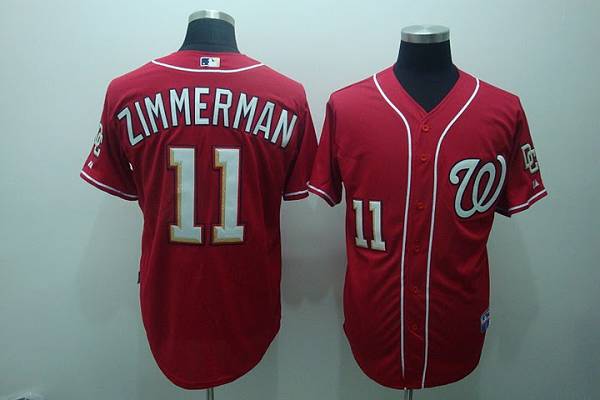 Custom Fan-Made Zimmerman Ryan Washington Nationals #11 Baseball Jersey