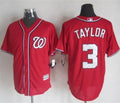 Custom Fan-Made Michael Taylor Washington Nationals #3 Red Baseball Jersey