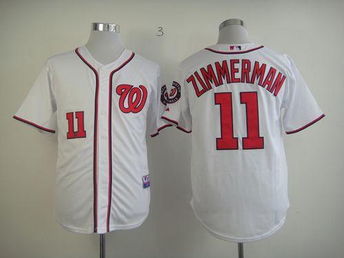 Custom Fan-Made Zimmerman Ryan Washington Nationals #11 White Baseball Jersey