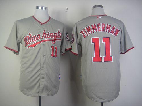 Custom Fan-Made Zimmerman Ryan Washington Nationals #11 Grey Baseball Jersey