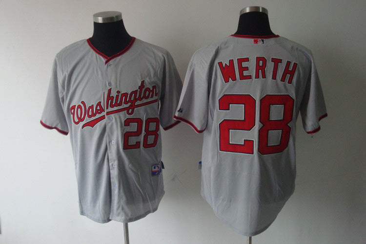 Custom Fan-Made Jayson Werth Washington Nationals #28 Grey Baseball Jersey