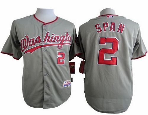 Custom Fan-Made Denard Span Washington Nationals #2 Grey Baseball Jersey
