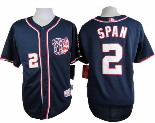 Custom Fan-Made Denard Span Washington Nationals #2 Blue Baseball Jersey