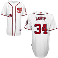 Custom Fan-Made Bryce Harper Washington Nationals #34 White Baseball Jersey