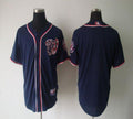 Custom Fan-Made Navy Blue Washington Nationals Baseball Jersey Washington Nationals Blue Baseball Jersey