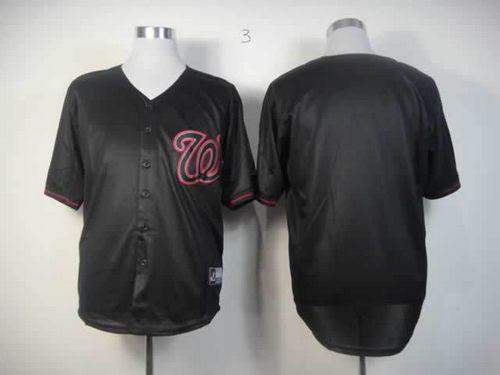 Custom Fan-Made Black Washington Nationals Baseball Jersey Washington Nationals Black Baseball Jersey