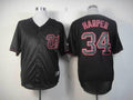 Custom Fan-Made Bryce Harper Washington Nationals #34 Black Baseball Jersey