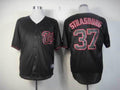 Custom Fan-Made Stephen Strasburg Washington Nationals #37 Black Baseball Jersey