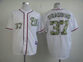 Custom Fan-Made Stephen Strasburg Washington Nationals #37 White USMC Baseball Jersey