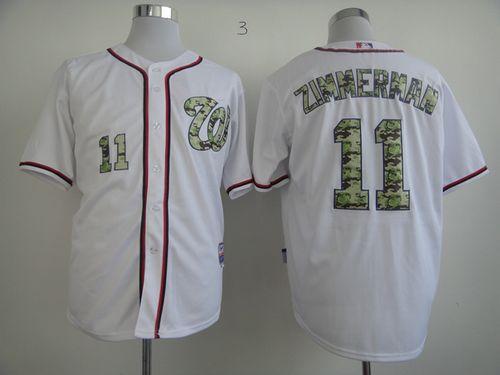 Custom Fan-Made Ryan Zimmerman Washington Nationals #11 White USMC Baseball Jersey