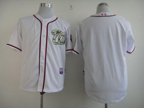 Custom Fan-Made White Washington Nationals Baseball Jersey Washington Nationals White USMC Baseball Jersey