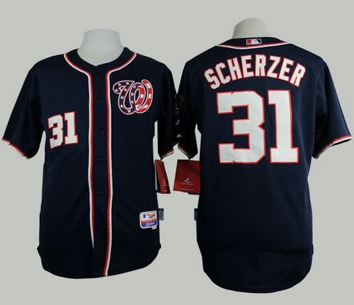 Custom Fan-Made Max Scherzer Washington Nationals #31 Blue Baseball Jersey
