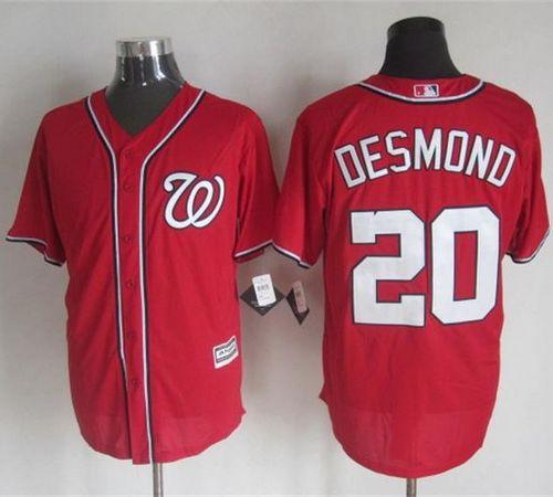 Custom Fan-Made Ian Desmond Washington Nationals #20 Red Baseball Jersey