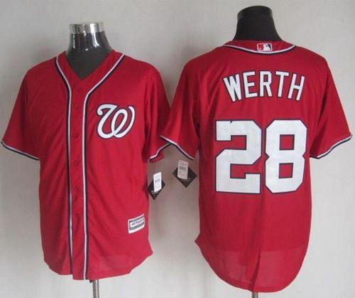 Custom Fan-Made Jayson Werth Washington Nationals #28 Red Baseball Jersey