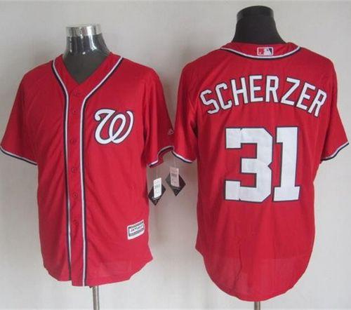 Custom Fan-Made Max Scherzer Washington Nationals #31 Red Baseball Jersey