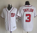 Custom Fan-Made Michael Taylor Washington Nationals #3 White Baseball Jersey