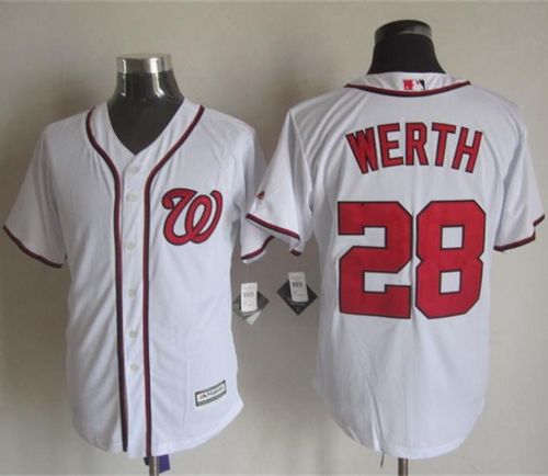 Custom Fan-Made Jayson Werth Washington Nationals #28 White Baseball Jersey