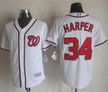 Custom Fan-Made Bryce Harper Washington Nationals #34 White Baseball Jersey