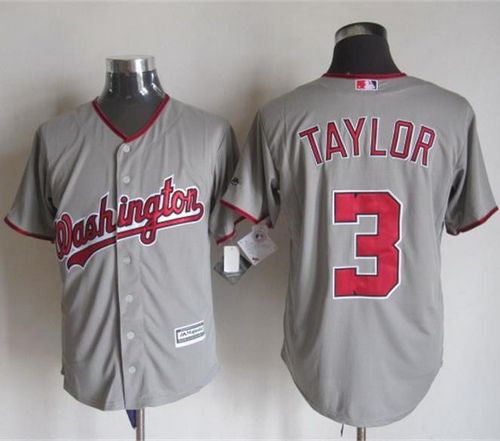 Custom Fan-Made Michael Taylor Washington Nationals #3 Grey Baseball Jersey