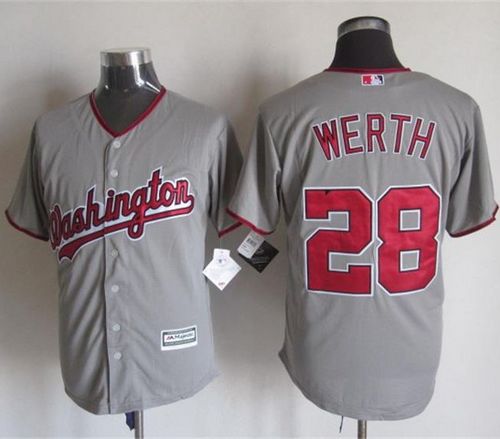Custom Fan-Made Jayson Werth Washington Nationals #28 Grey Baseball Jersey