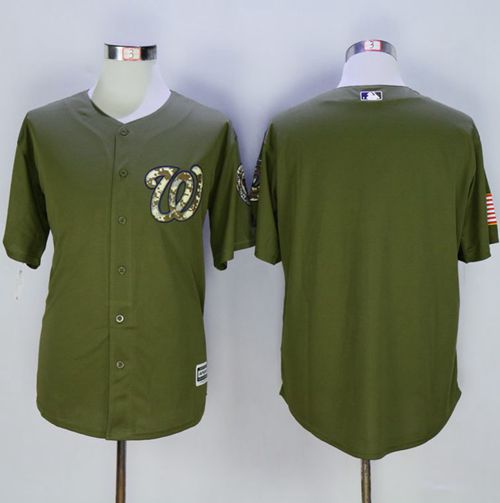 Custom Fan-Made Camo Green Washington Nationals Baseball Jersey Washington Nationals Green Baseball Jersey
