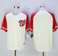 Custom Fan-Made Cream/Red Exclusive Washington Nationals Baseball Jersey Washington Nationals Baseball Jersey