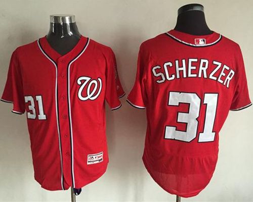 Custom Fan-Made Max Scherzer Washington Nationals #31 Red Baseball Jersey