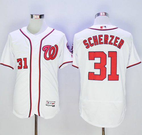 Custom Fan-Made Max Scherzer Washington Nationals #31 White Baseball Jersey