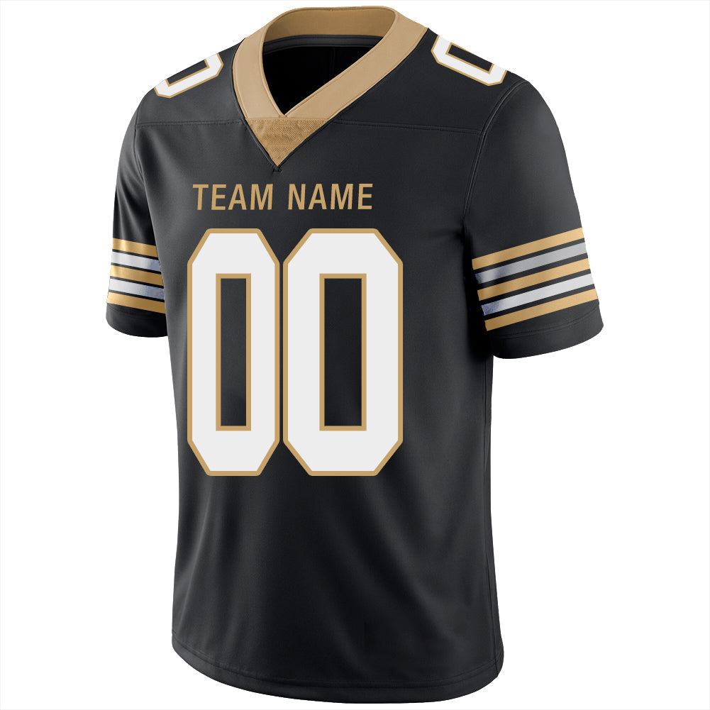 Custom black football jersey back view | GameDay Jerseys