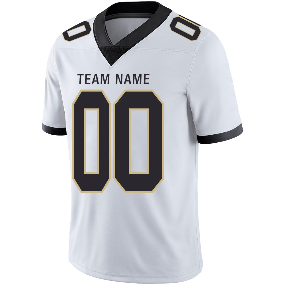Custom white football jersey detail | GameDay Jerseys