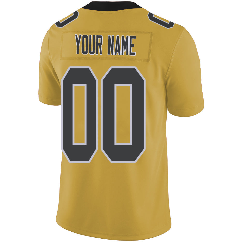 Custom gold football jersey back view | GameDay Jerseys
