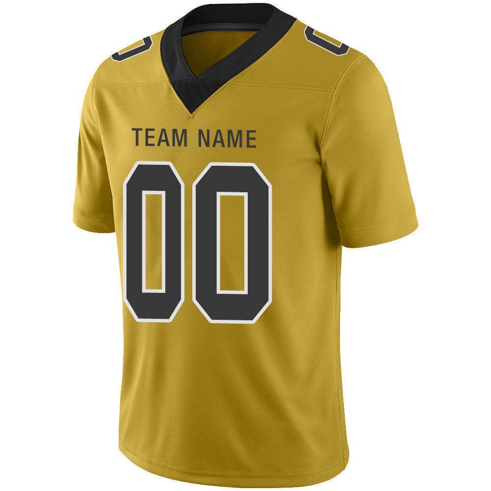 Custom gold football jersey detail | GameDay Jerseys