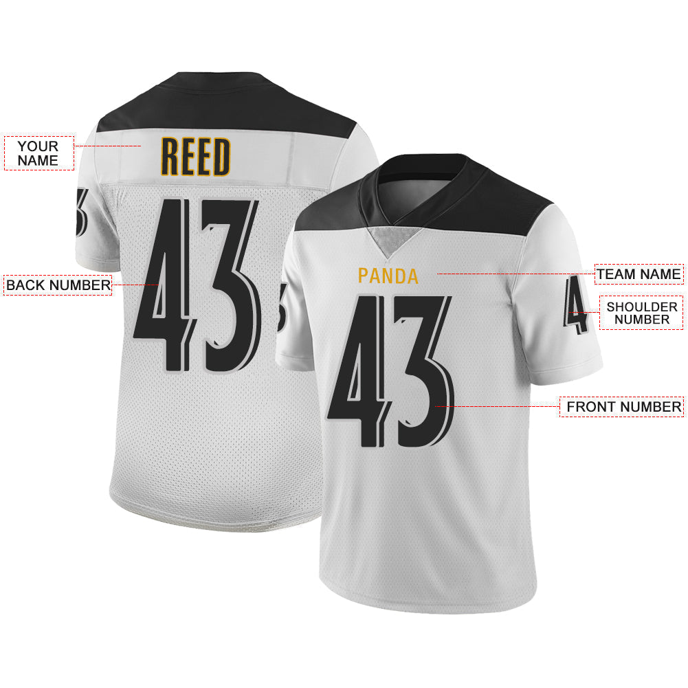 Custom white football jersey front view | GameDay Jerseys