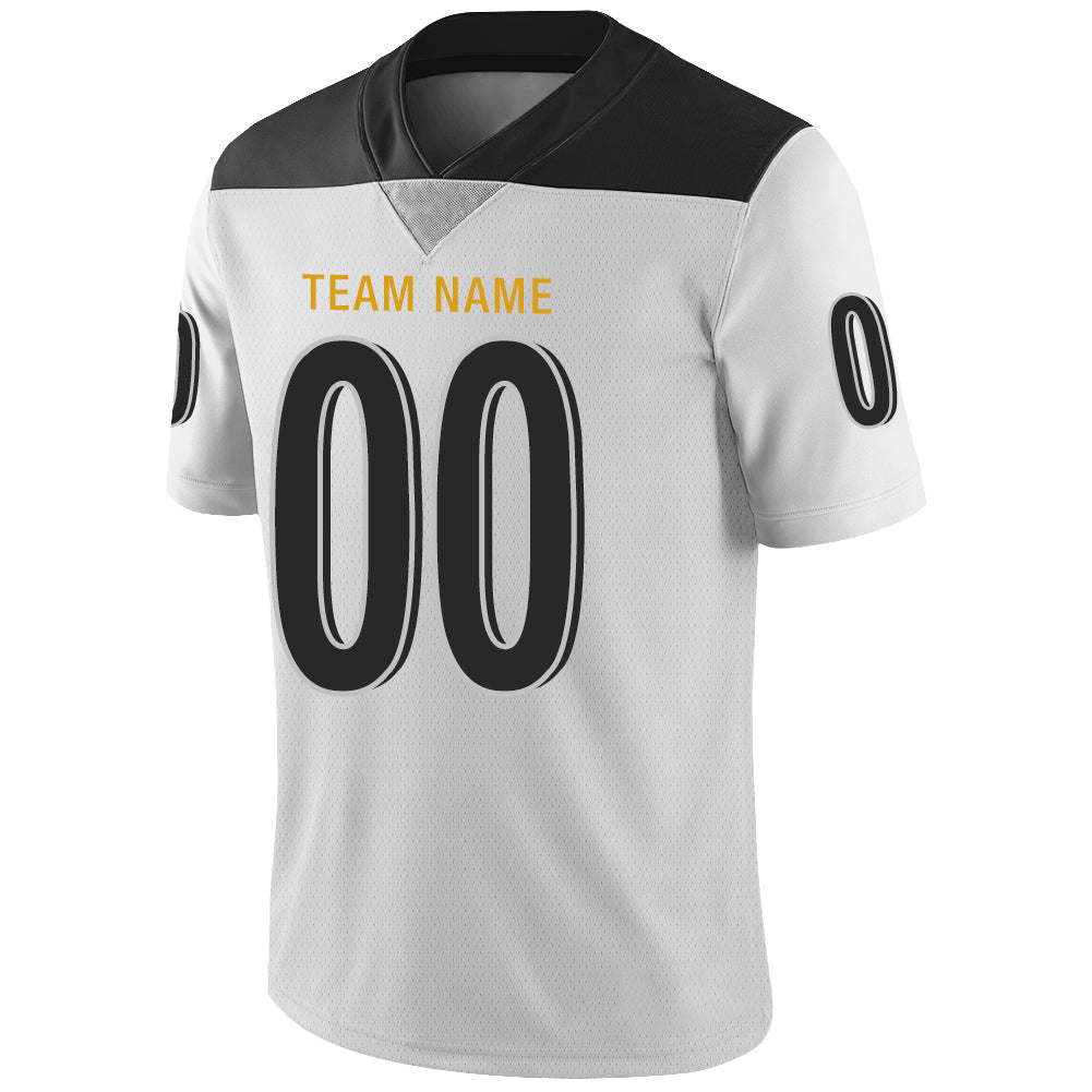 Custom white football jersey detail | GameDay Jerseys