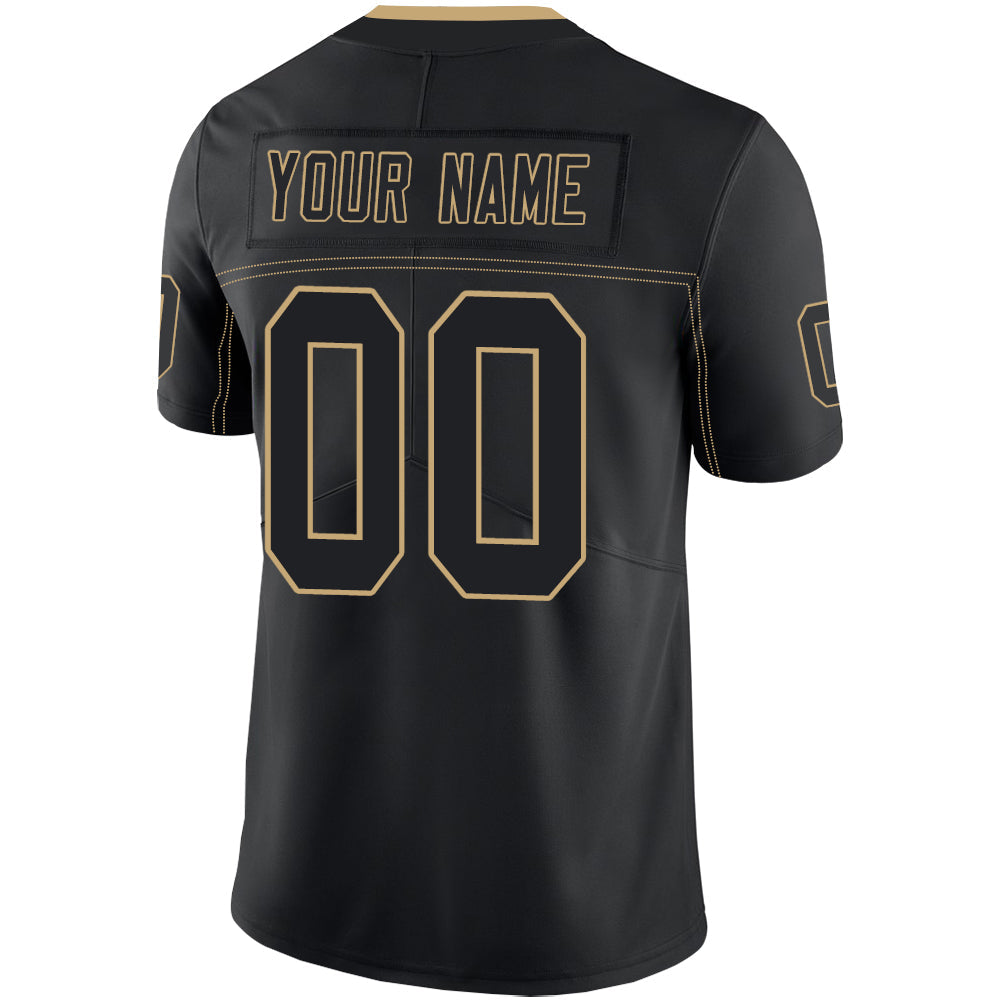 Custom black football jersey back view | GameDay Jerseys