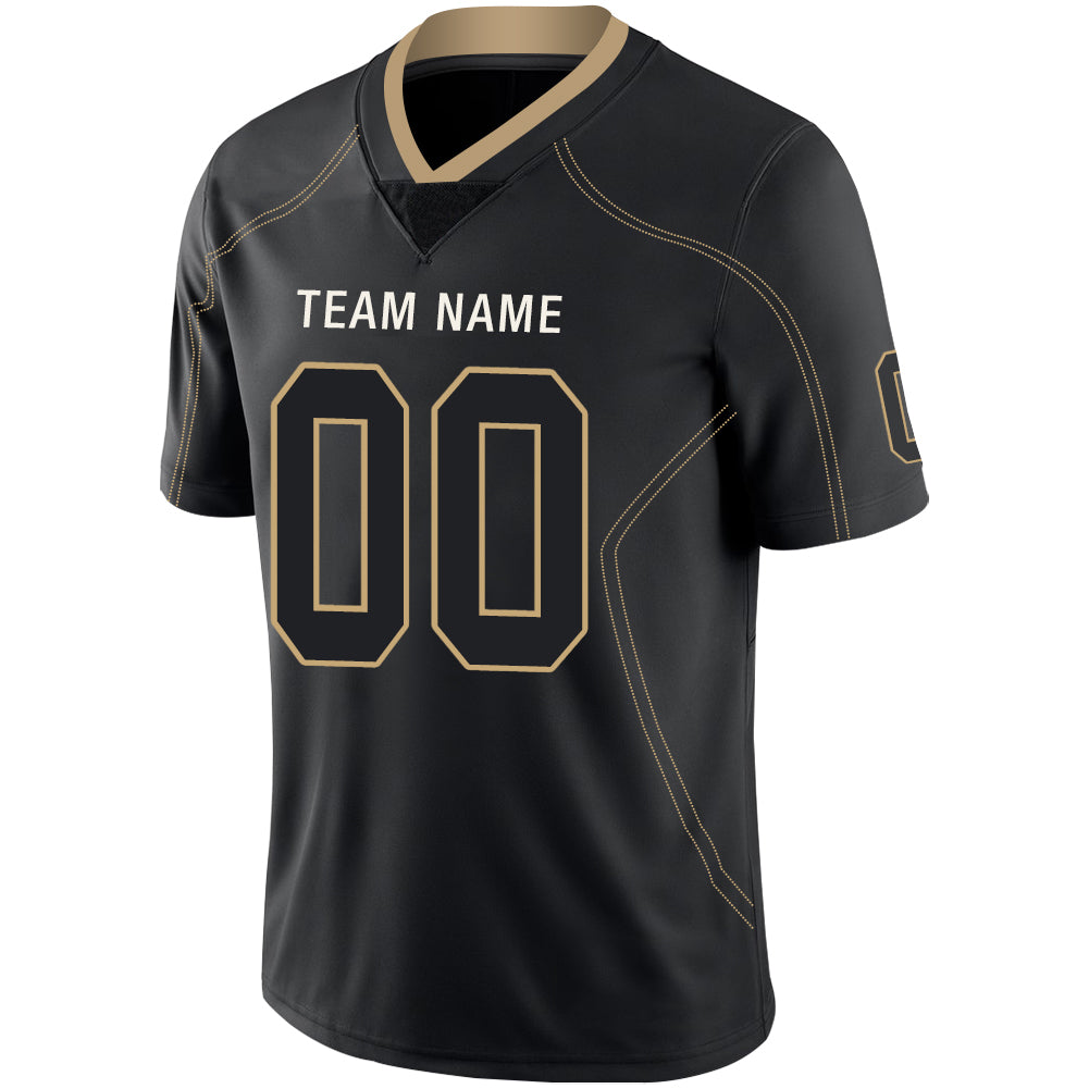 Custom black football jersey detail | GameDay Jerseys