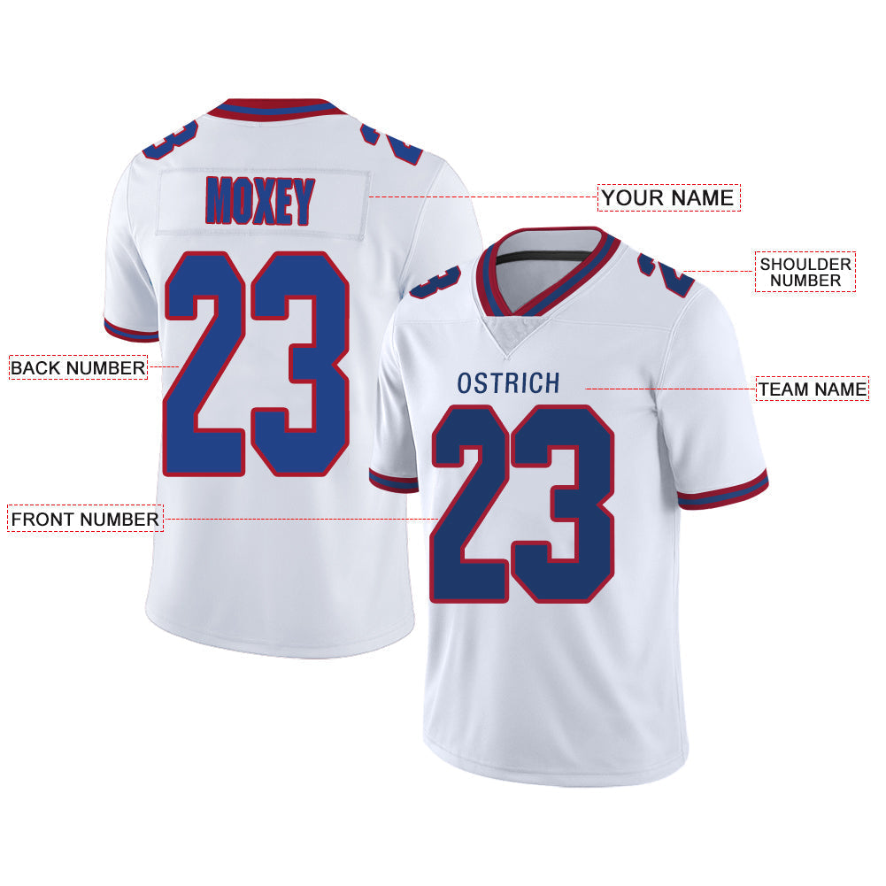 Custom white football jersey front view | GameDay Jerseys