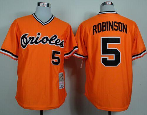 Custom Fan-Made Brooks Robinson Baltimore Orioles #5 Orange 1975 Throwback Baseball Jersey