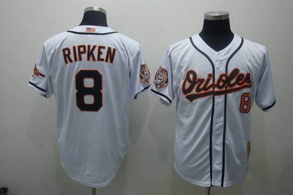 Custom Fan-Made Cal Ripken Baltimore Orioles #8 White Throwback Baseball Jersey