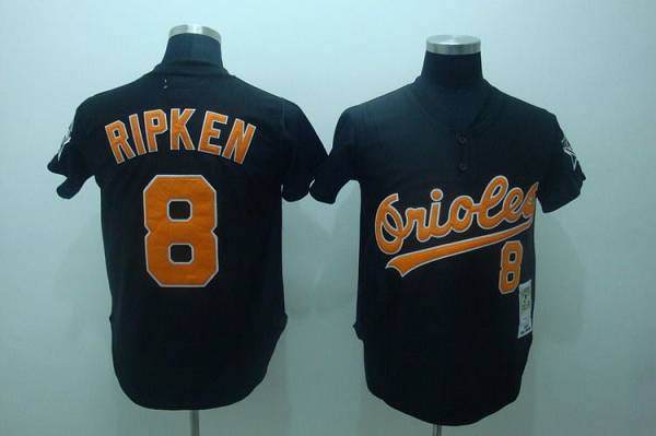 Custom Fan-Made Cal Ripken Baltimore Orioles #8 Black Throwback Baseball Jersey