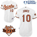 Custom Fan-Made Adam Jones Baltimore Orioles #10 White 1954 Baseball Jersey
