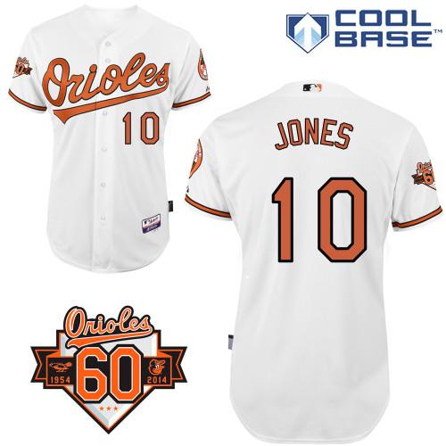 Custom Fan-Made Adam Jones Baltimore Orioles #10 White 1954 Baseball Jersey
