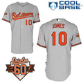 Custom Fan-Made Adam Jones Baltimore Orioles #10 Grey 1954 Baseball Jersey