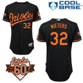 Custom Fan-Made Matt Wieters Baltimore Orioles #32 Black 1954 Baseball Jersey