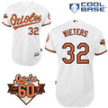 Custom Fan-Made Matt Wieters Baltimore Orioles #32 White 1954 Baseball Jersey